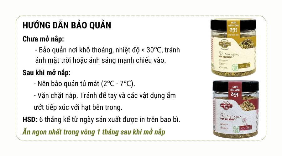 Cách bảo quản Muối điều vừng